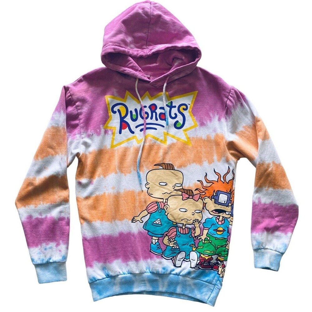 Rugrats Nickelodeon Tie Dye Hoodie Sweatshirt Small 90s Retro Graphic Y2K